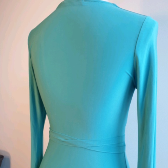 NWT Misguided turquoise long sleeve dress, US size 4 - Picture 5 of 6